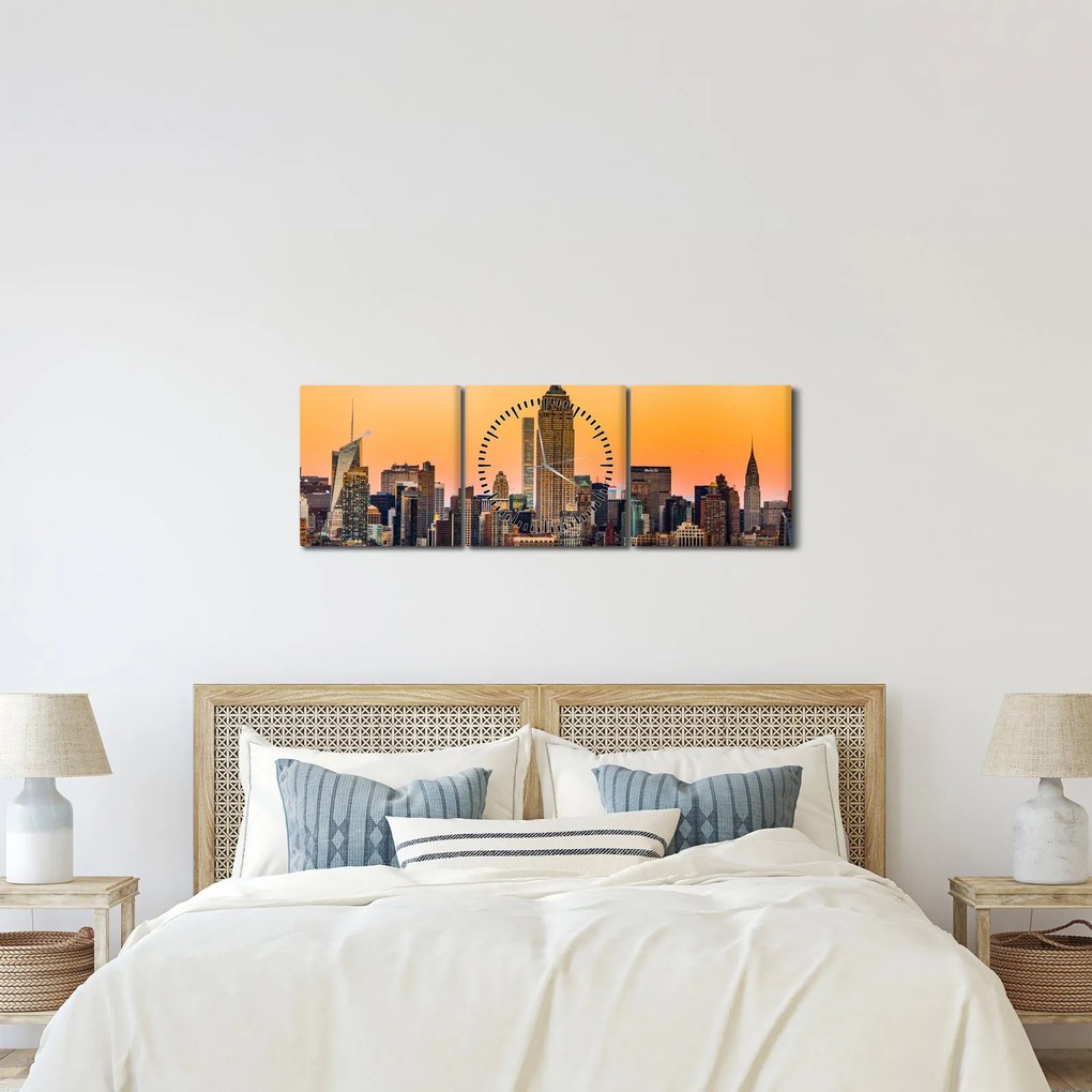 New York képe (órával) (90x30 cm)