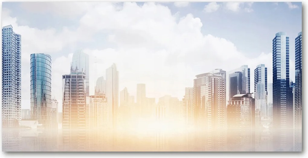 Konyhai panel Felhőkarcolók 140x70 cm Ragasztó