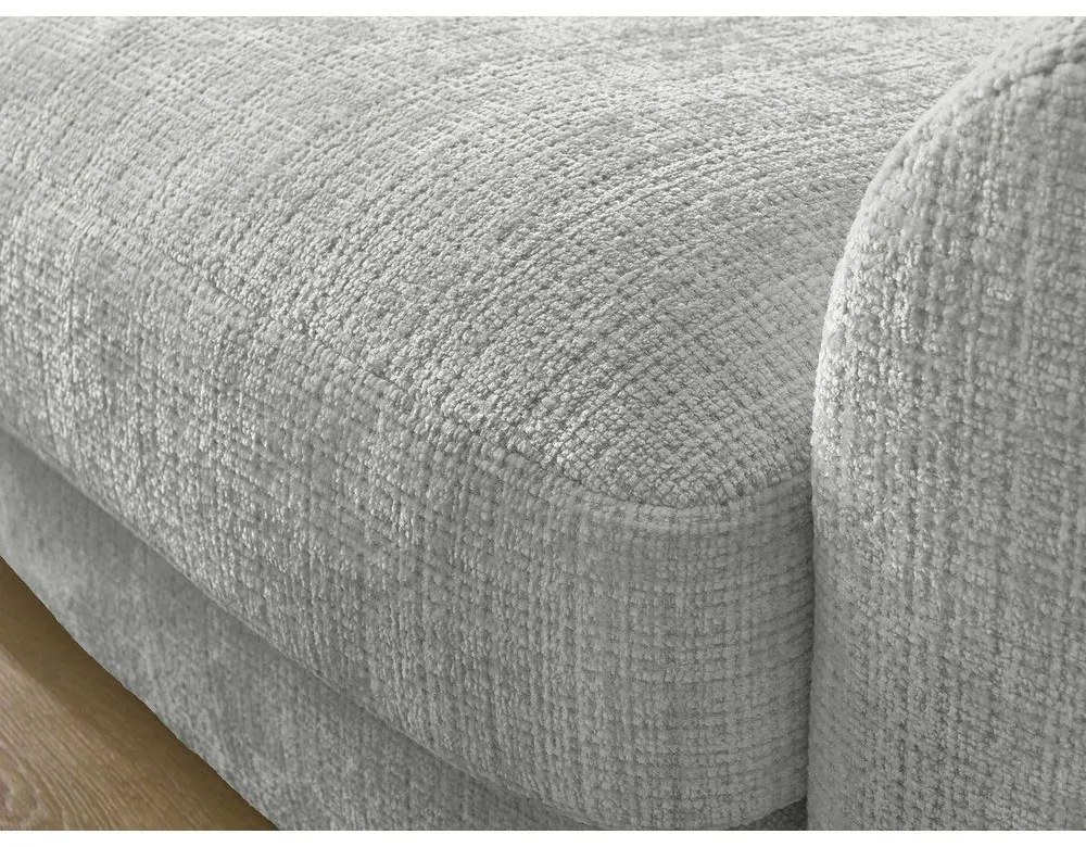 Világosszürke zsenília sarokkanapé (bal oldali-heverő résszel) Leonore – Bobochic Paris