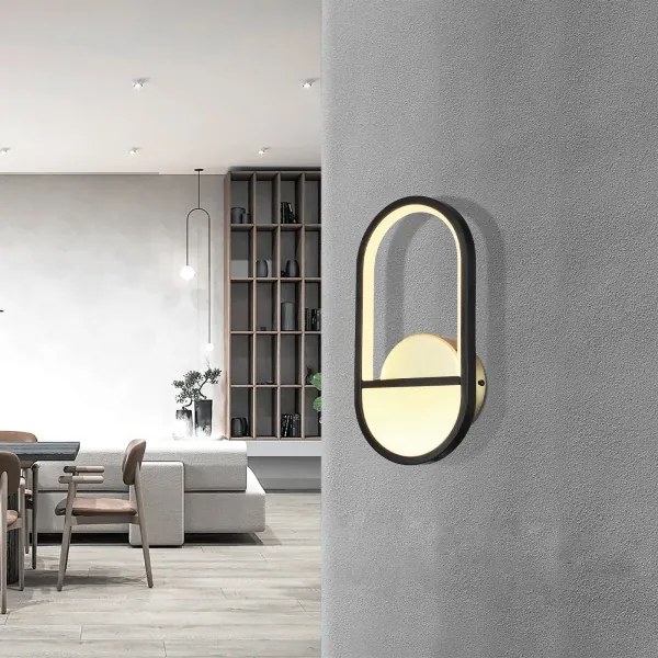 Aigostar - LED fali lámpa LED/13,5W/230V 2700K fekete/arany