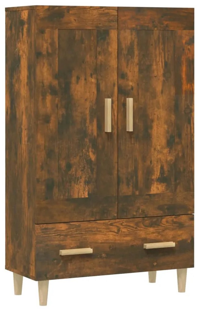 Füstös tölgy színű szerelt fa magasszekrény 70 x 31 x 115 cm