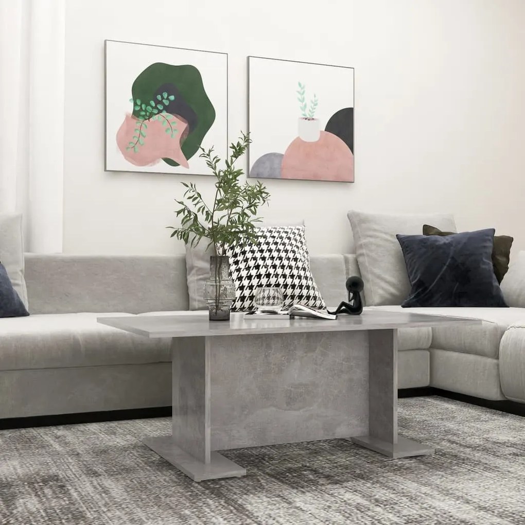 betonszürke szerelt fa dohányzóasztal 103,5 x 60 x 40 cm