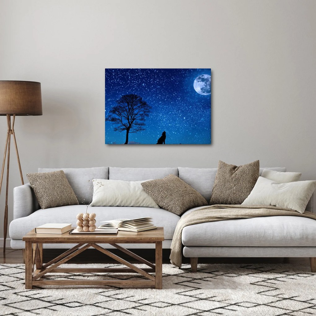 A Holdon üvöltő farkas képe (70x50 cm)