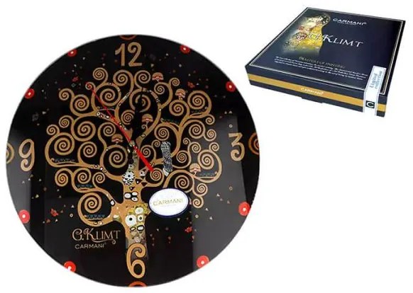 Klimt üveg falióra - Életfa - 30 cm