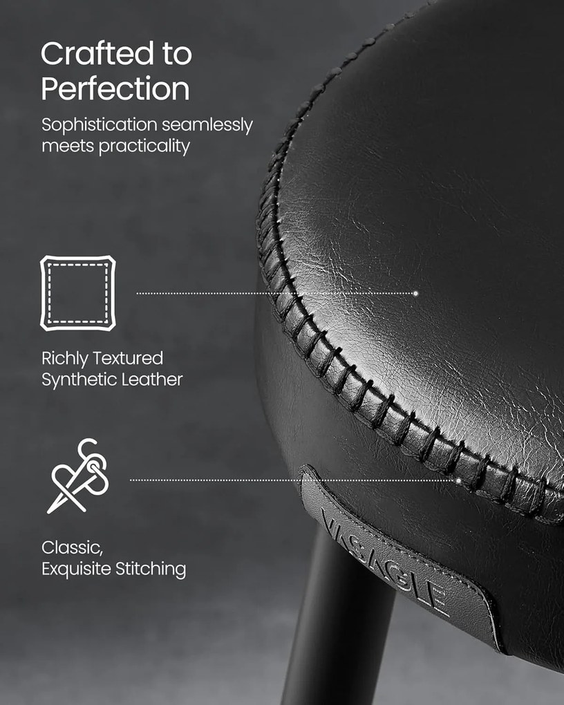 Ekho bárszékek 2db-os készlet, konyhai székek, fekete