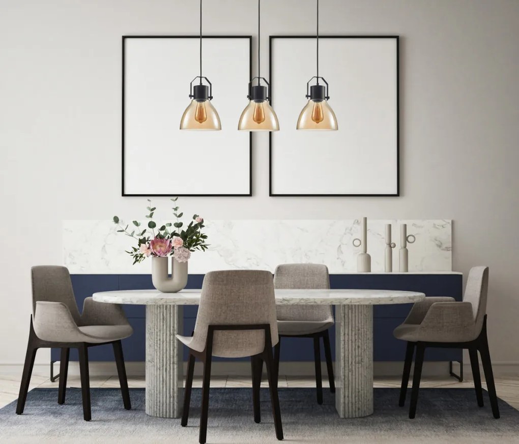 ITALUX PND-22371-3-BK-AMB DARLENA Modern Led Függesztett Lámpa E27 IP20
