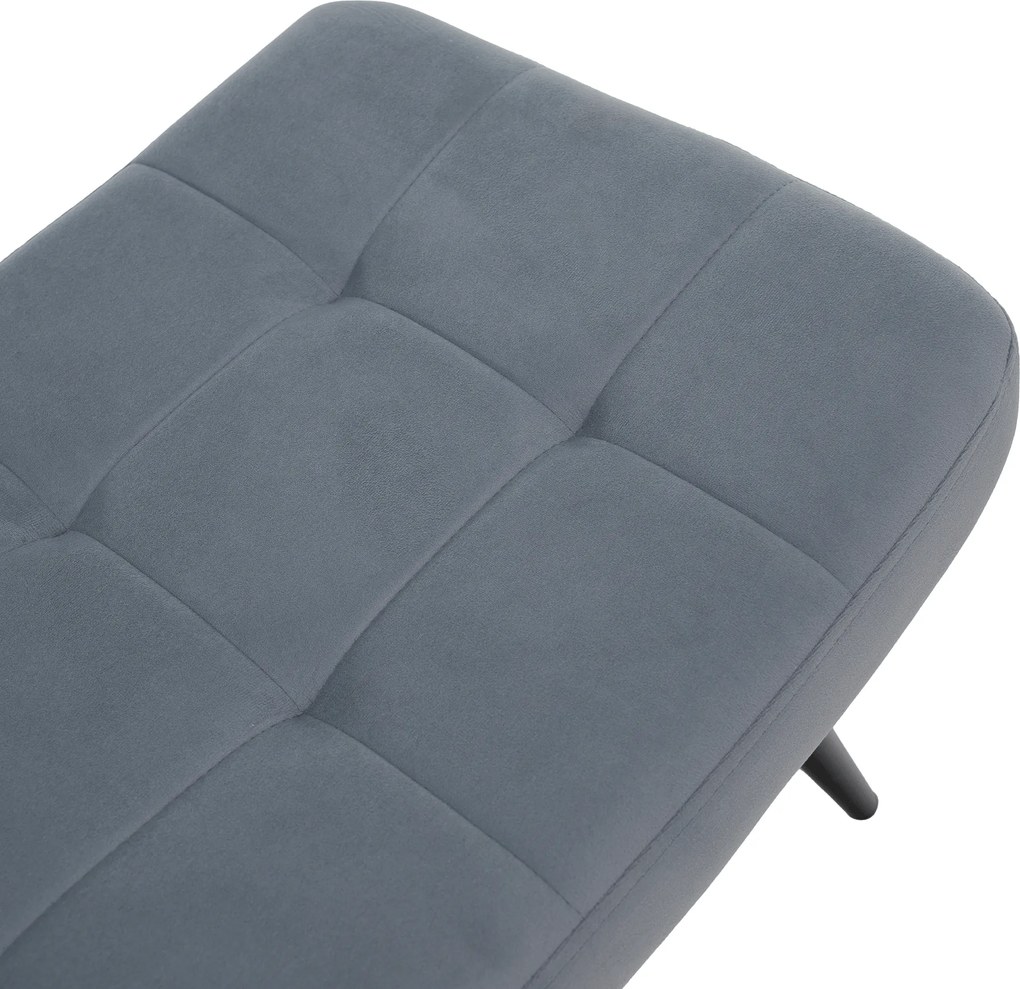 Fotel lábtartóval, szürke Velvet szövet/fekete, HABEN