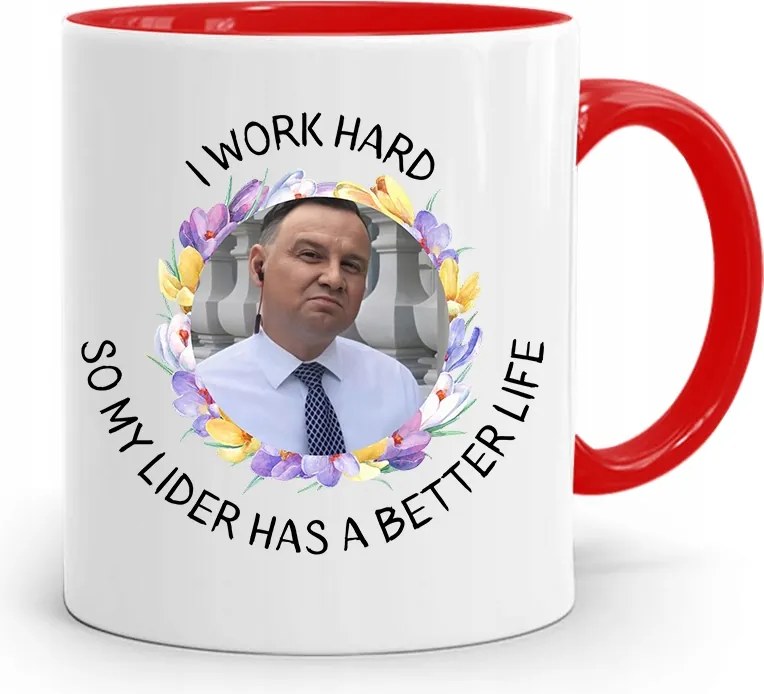 Piros Elnöki Bögre Andrzej Duda Pis Egészség felirattal