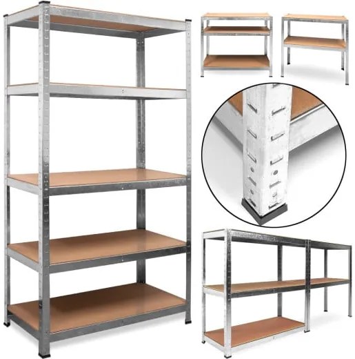 monzana® Polc 170x75x30 cm - ezüst