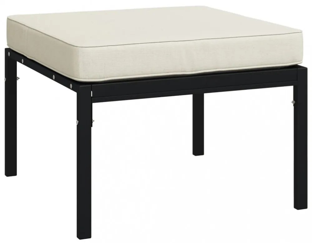 6 részes acél kerti ülőgarnitúra homokszínű párnákkal