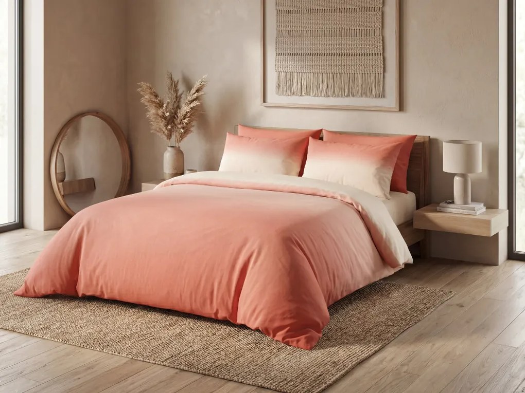 Pamut ágyneműhuzat OMBRE terrakotta Ágyneműhuzat mérete: 2 db 70 x 90 cm | 200 x 220 cm