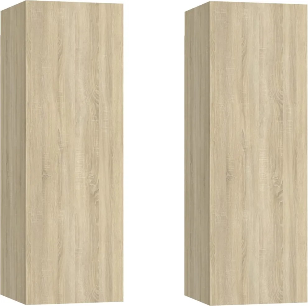 vidaXL 2 db sonoma tölgy szerelt fa TV-szekrény 30,5x30x90 cm