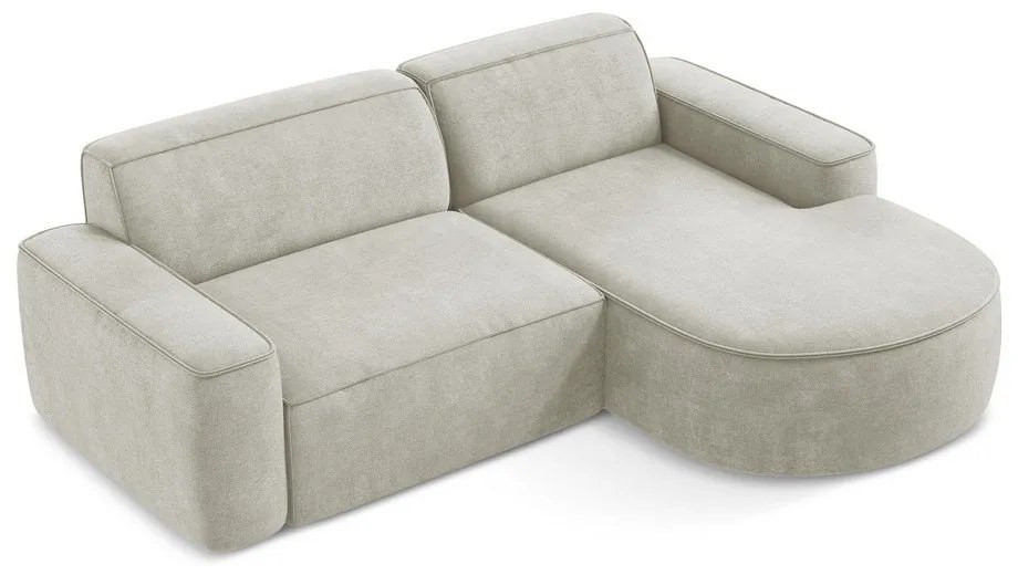 Krémszínű zsenília sarokkanapé (jobb oldali-heverő résszel) Omao – Makamii