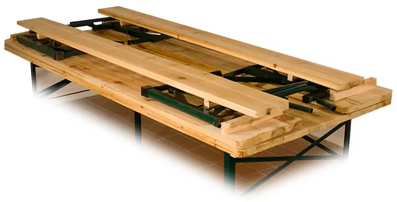 Casaria® Sörkészlet kartámasszal 170 cm - összecsukható