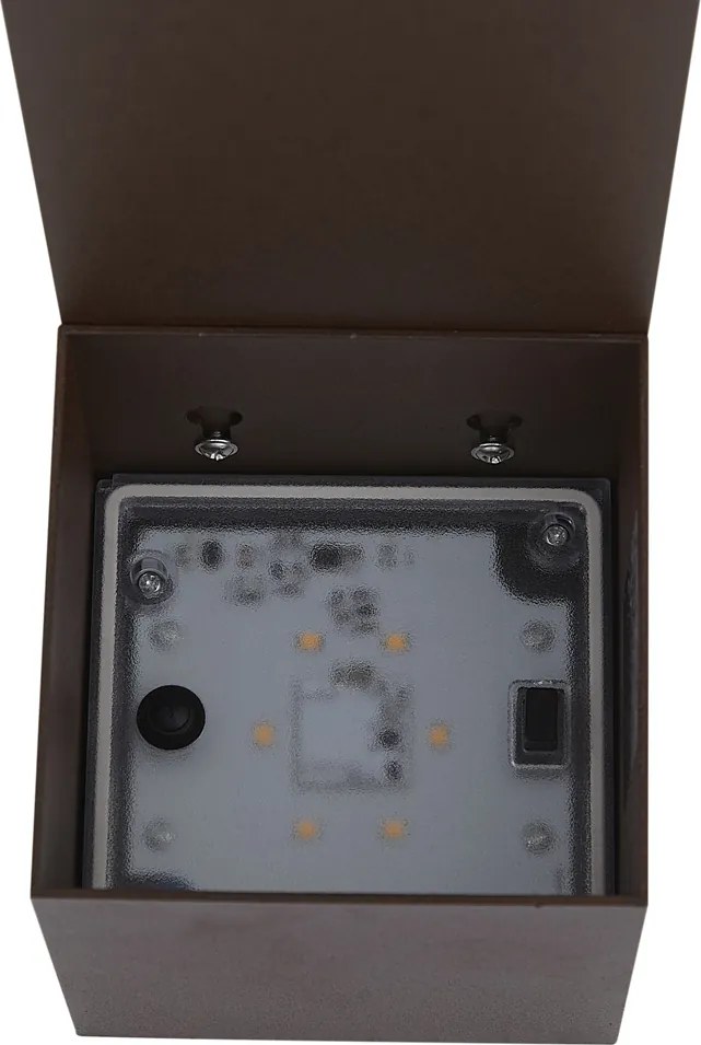 Kültéri lámpa rozsdabarna 65 cm LED-del IP64-es védettséggel, halvány fénnyel és napelemmel - Charlene