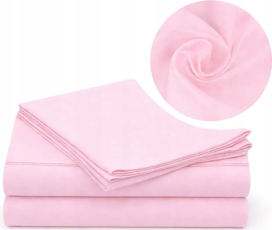 Lepedő 220x200 hagyományos gumis pamut rózsaszín I. osztály