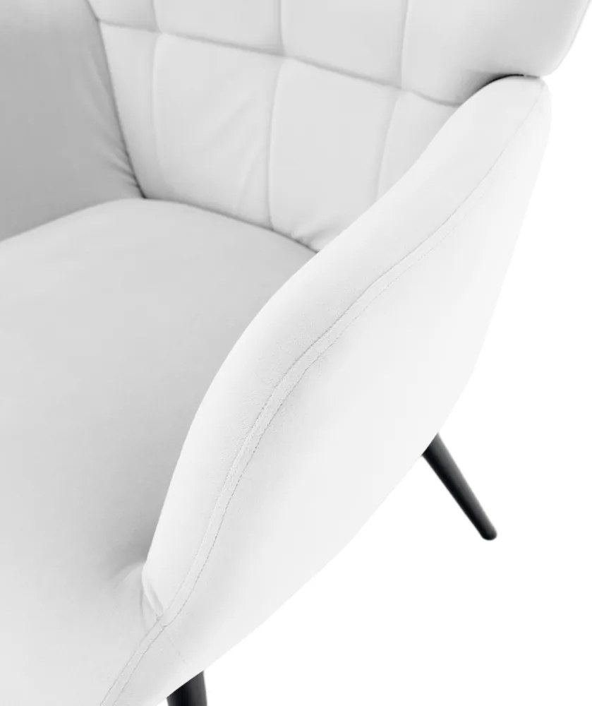 Fotel lábtartóval, világos szürke Velvet szövet/fekete, HABEN