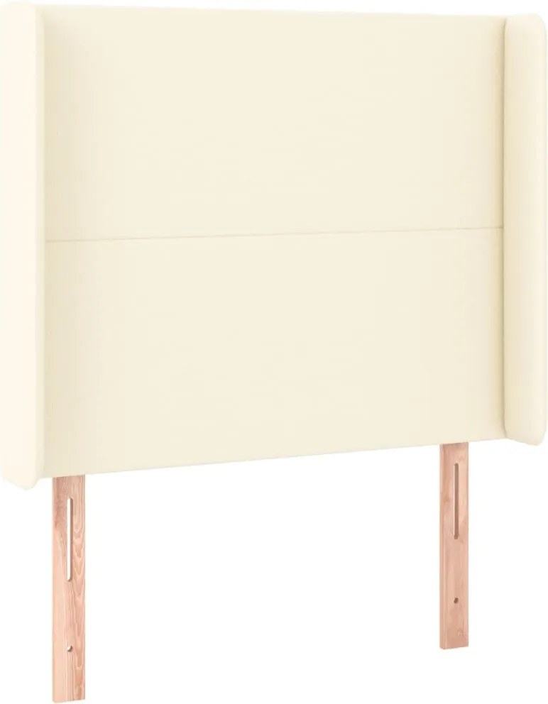 krémszínű műbőr fejtámla szárnyakkal 83x16x118/128 cm