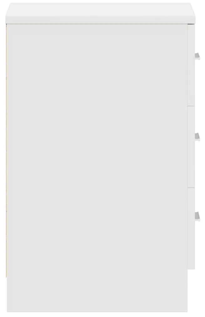 fehér szerelt fa éjjeliszekrény 38 x 35 x 56 cm