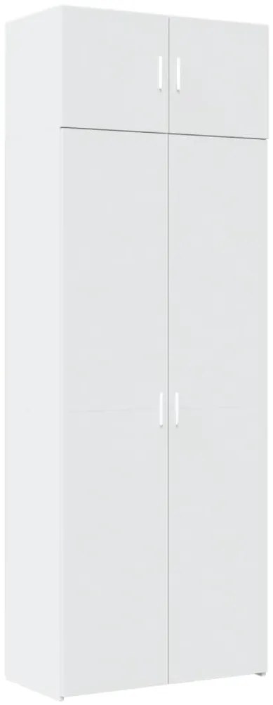 fehér szerelt fa tárolószekrény 80 x 42,5 x 225 cm