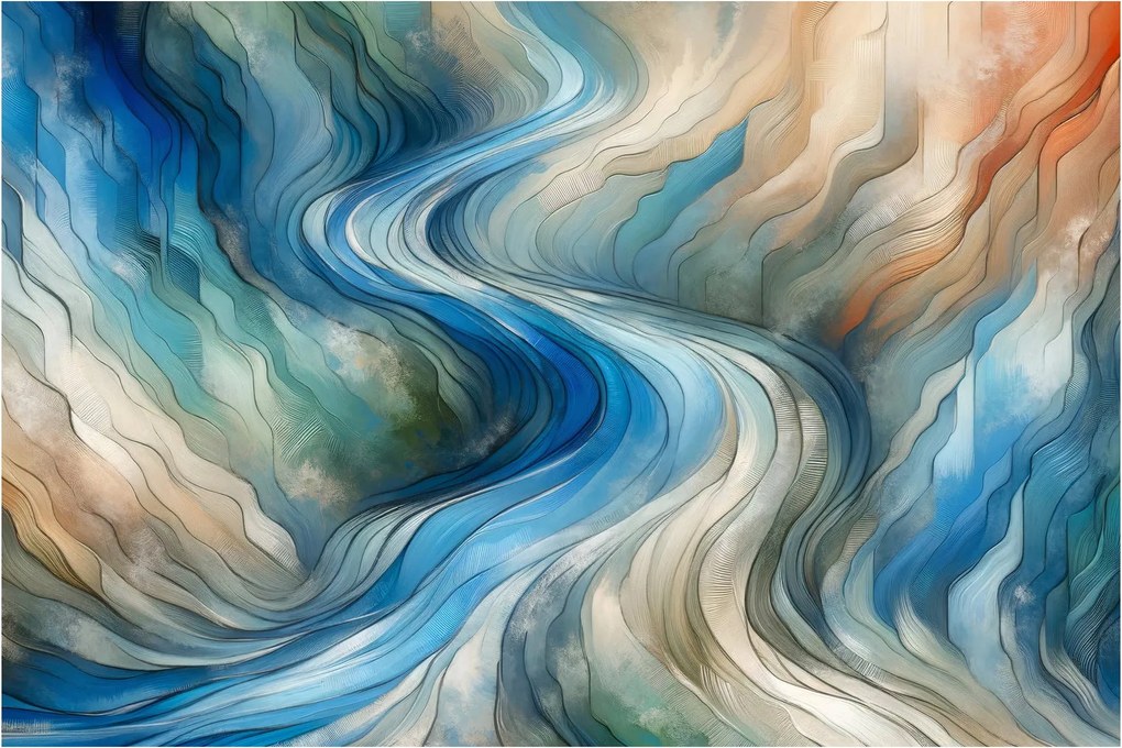 Kép - Absztrakt áramlat (90x60 cm)