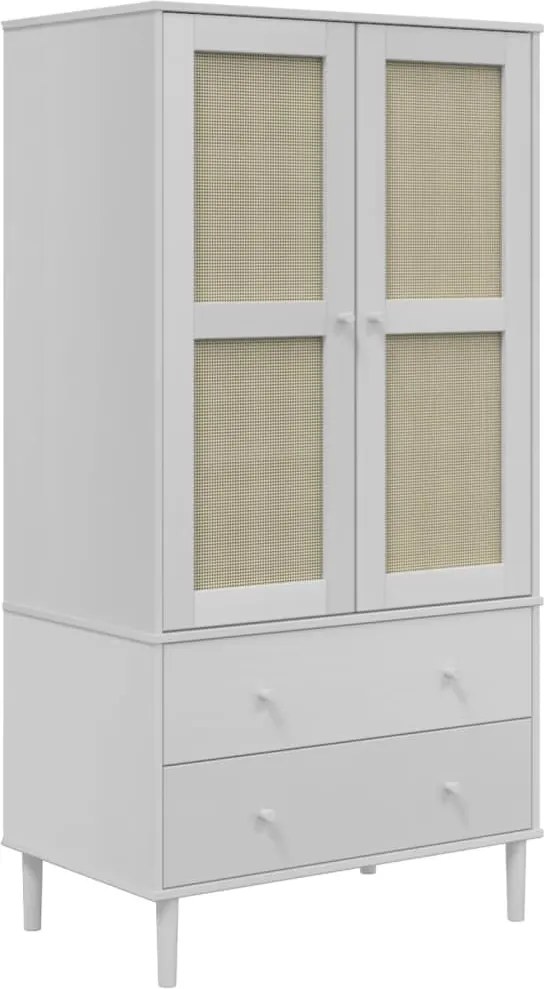 vidaXL SENJA fehér rattanhatású ruhásszekrény 90 x 55 x 175 cm