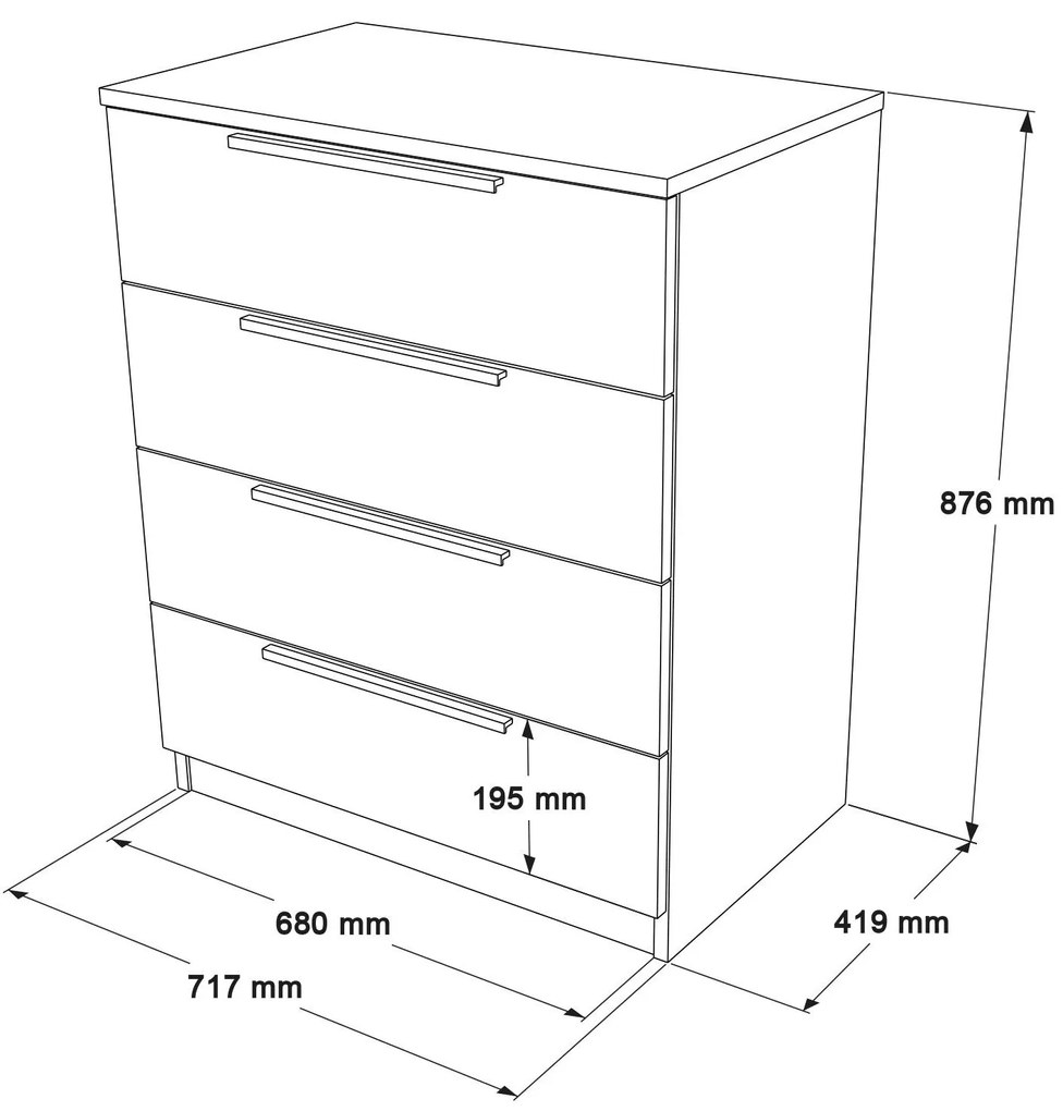 Komód Lomboretta 4 (dió + fekete). 1106437