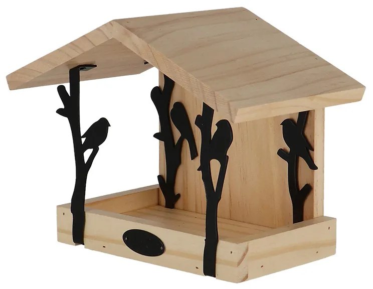 Fali madáretető, lézervágott madár mintával, 25 x 18 cm