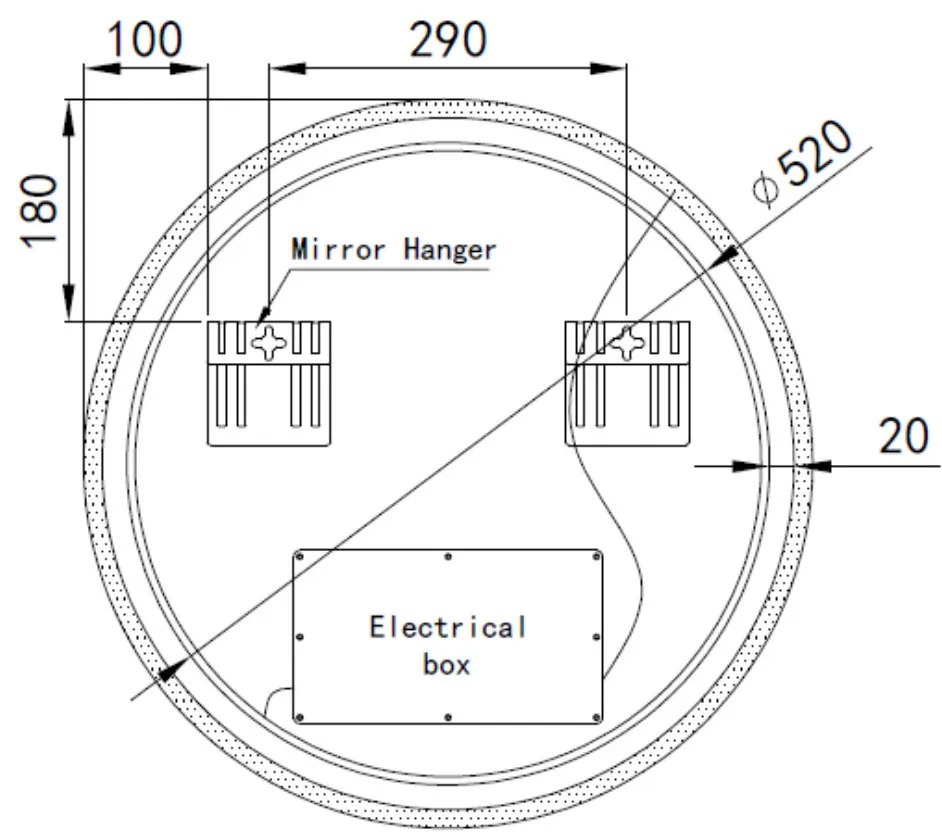 Kerek LED tükör Ø60cm Welland Alpha | Fehér és színes háttérvilágítás - RGB funkciók