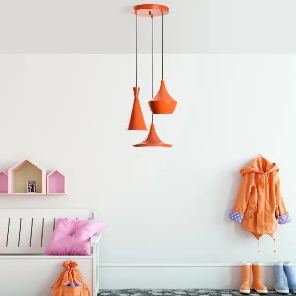 TOM kábeles csillár 3xE27/40W/230V narancssárga