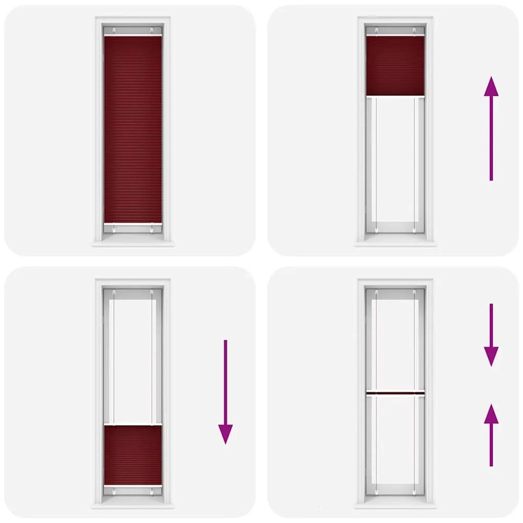 pliszírozott redőny Bordeaux piros 55x200 cm szövetszélesség