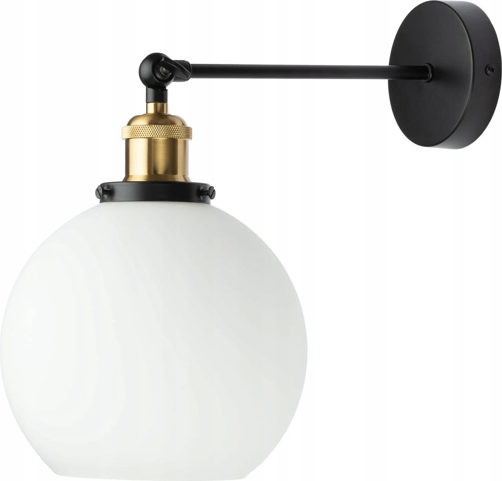 Fali lámpa tejüveggömb arany foglalattal 20cm