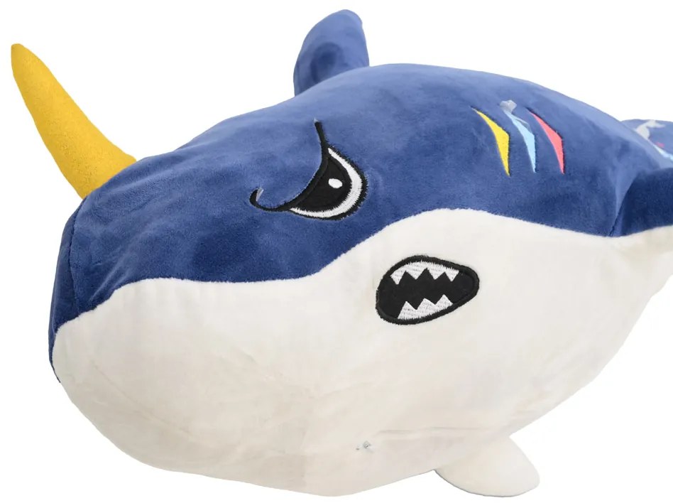 SHARK kék plüss 25 x 55 cm belsejében babatakaróval 100 x 160 cm