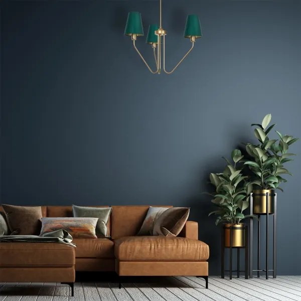 Csillár rúdon VICTORIA 3xE27/60W/230V zöld