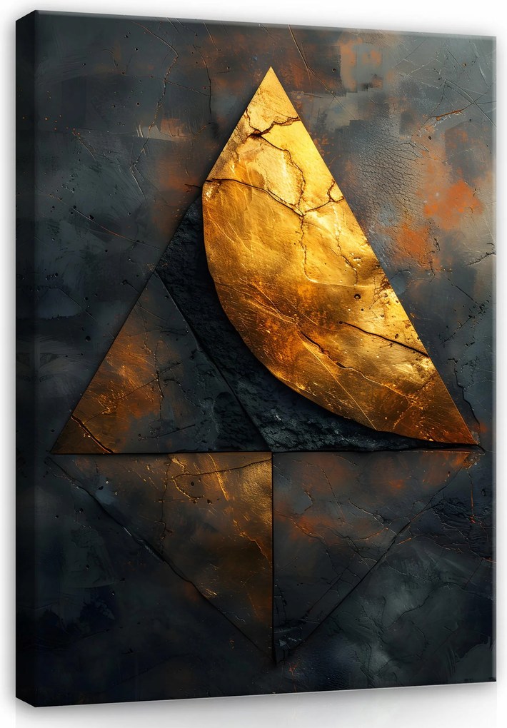 Vászonkép Absztrakt Ipari Loft Arany Fekete Nappali Hálószoba 120x80