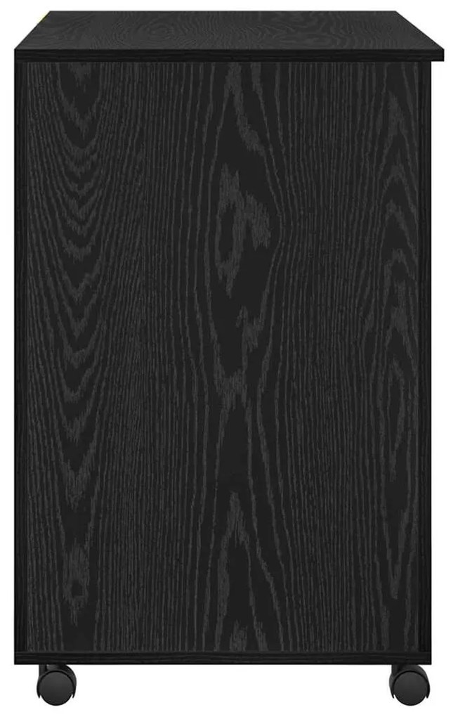 Asztal Kerekekkel fiókkal Fekete tölgy 91 x 50 x 77 cm Faanyag