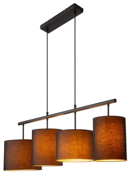 Lucide 45409/04/30 - Csillár zsinóron MAYA 4xE27/40W/230V fekete