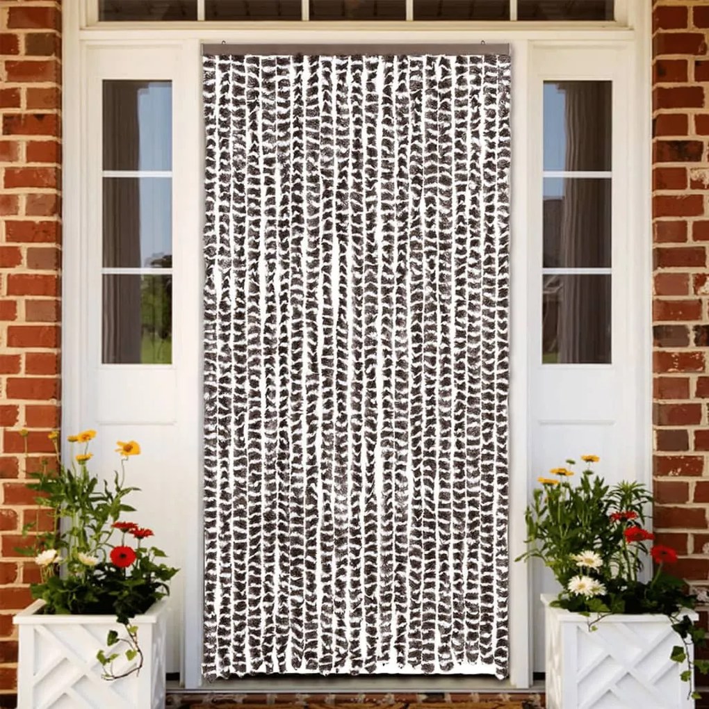 barna és fehér zsenília rovarfüggöny 90 x 220 cm