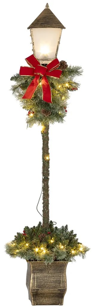 Karácsonyi lámpás LED fényfüzérrel, tobozokkal, 150 cm magas
