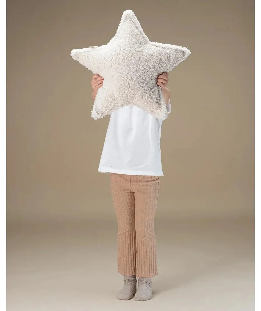 Krémszínű buklé párna gyerek kanapéhoz Star – Wigiwama