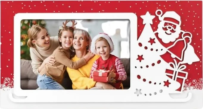 Képkeret 10x15 piros Mikulás Xmas Snow