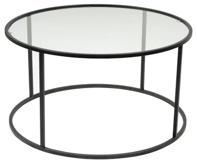 Kávésasztal BERLIN 45x80 cm fekete/átlátszó