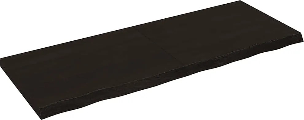 vidaXL sötétbarna kezelt tömör tölgyfa asztallap 160x60x(2-6) cm