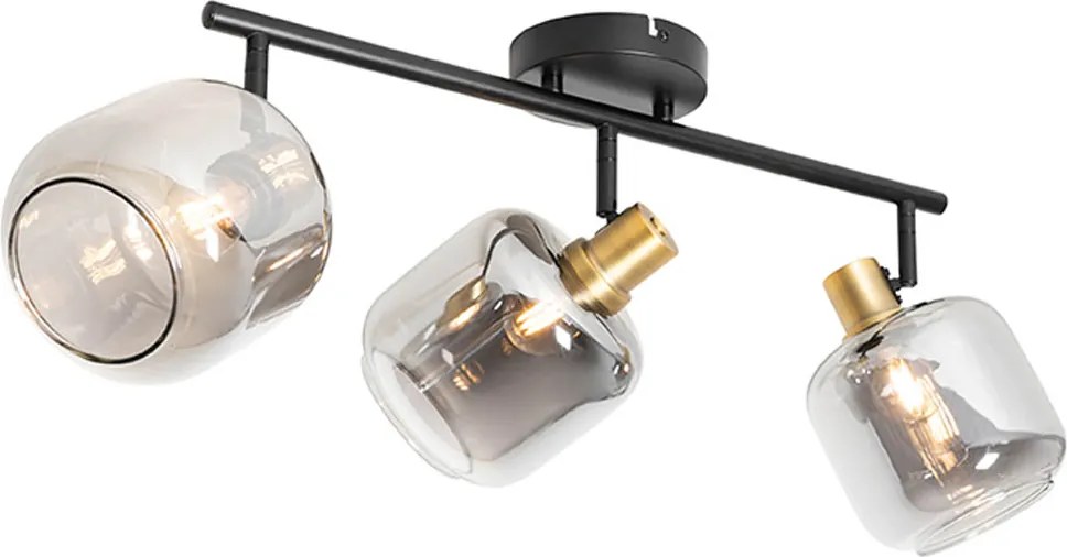 Okos mennyezeti spotlámpa fekete füstüveggel, ovális, 3 db Wifi P45 - Zuzanna