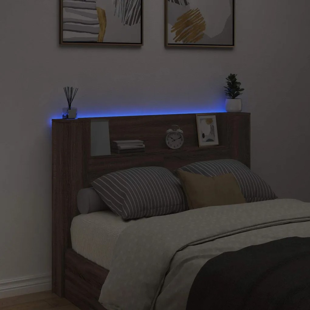 Fejtámla polcokkal Barna Tölgy 140 x 16,5 x 103,5 cm Faanyag