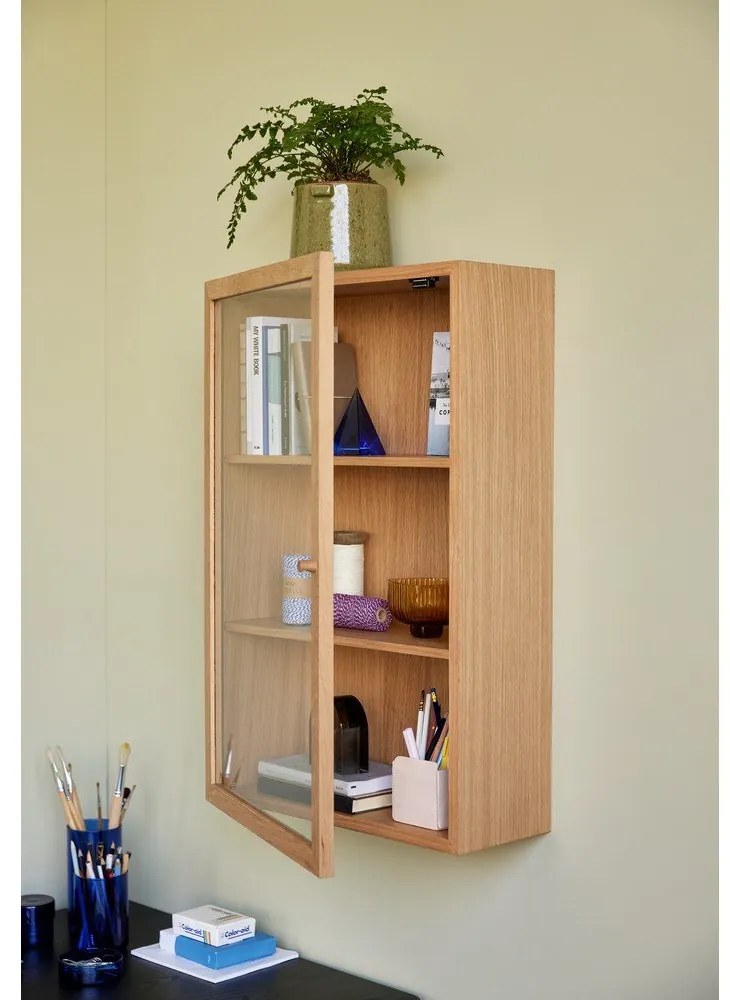 Natúr színű függő tálalószekrény tölgyfa dekorral 50x80 cm Panorama – Hübsch