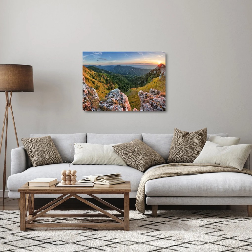 Üveg kép - Hegyi táj (70x50 cm)
