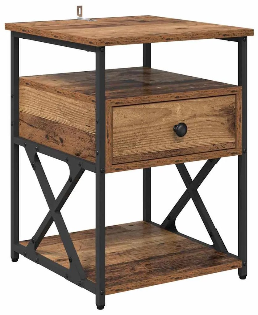 Éjjeliszekrény fiókkal Régi fa 40 x 42 x 55 cm Faanyag