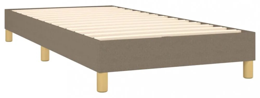 tópszínű szövet rugós és LED-es ágy matraccal 90x200 cm