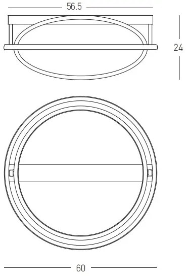 Zambelis 22016 - LED dimmelhető mennyezeti lámpa LED/56W/230V, 60 cm, fekete